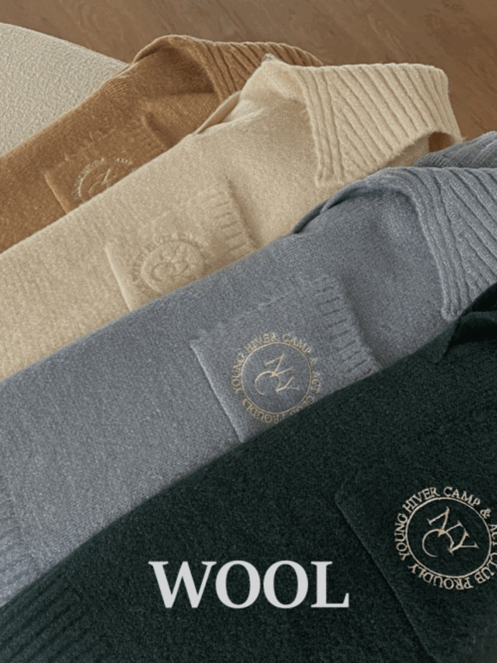 (4color) 울 자수 NY베스트 (wool30%,nt)
