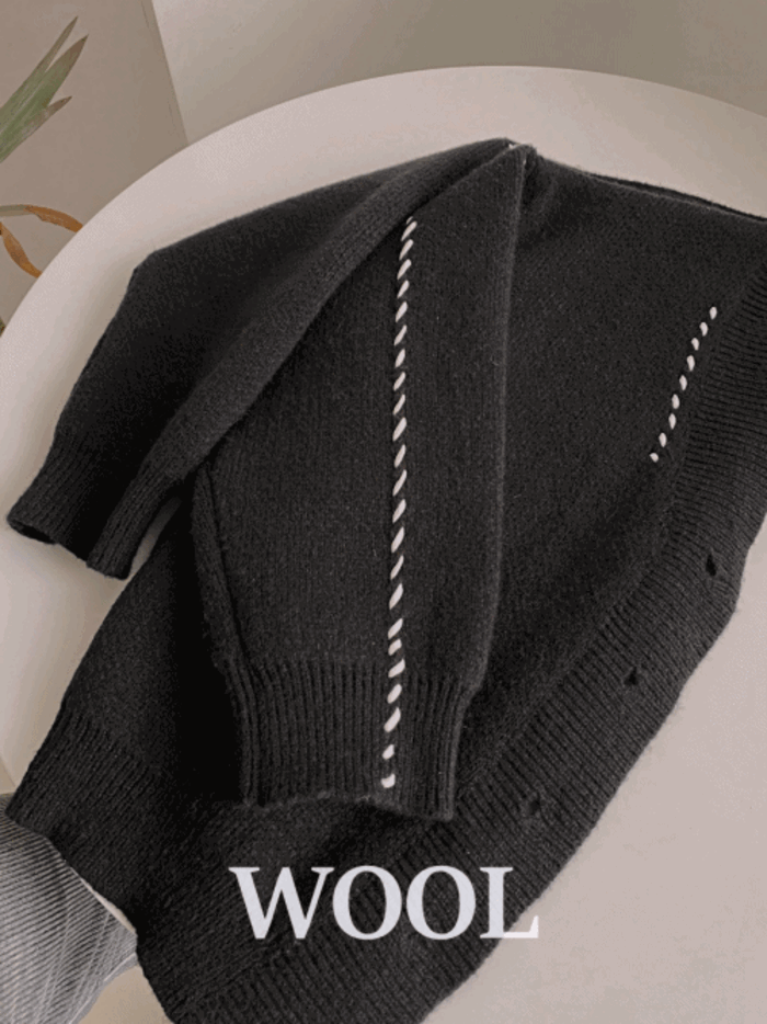블랙 울 스티치 (wool50%,cd)