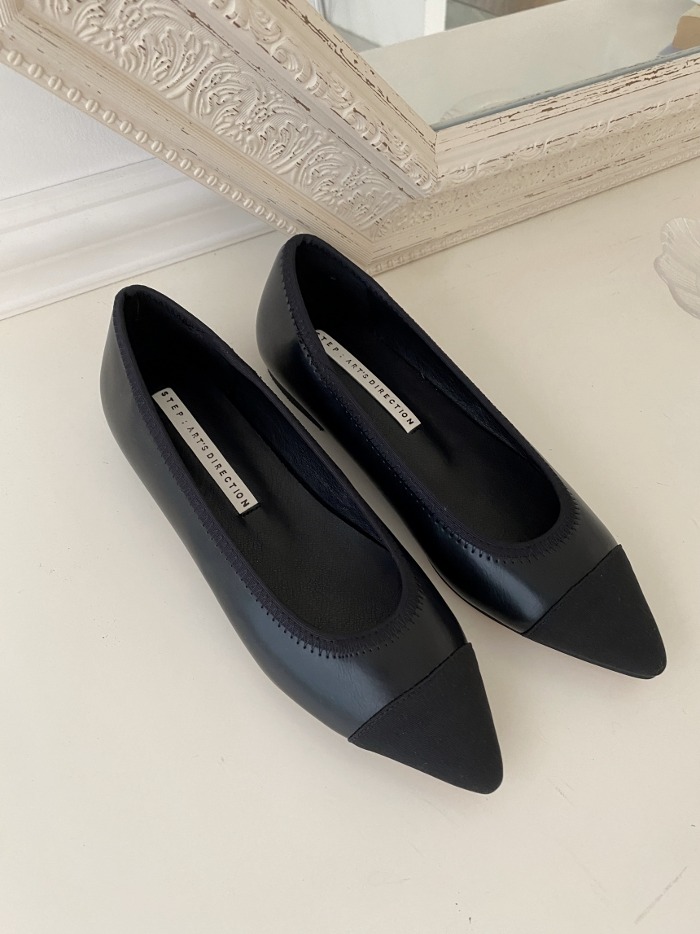 블랙 뽀족 플랫 (shoes)